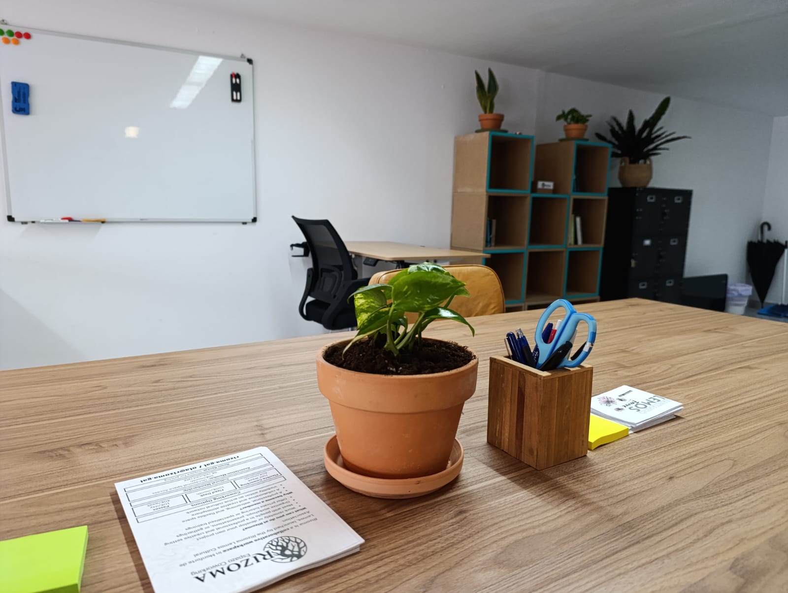 Work area detail at Rizoma Coworking